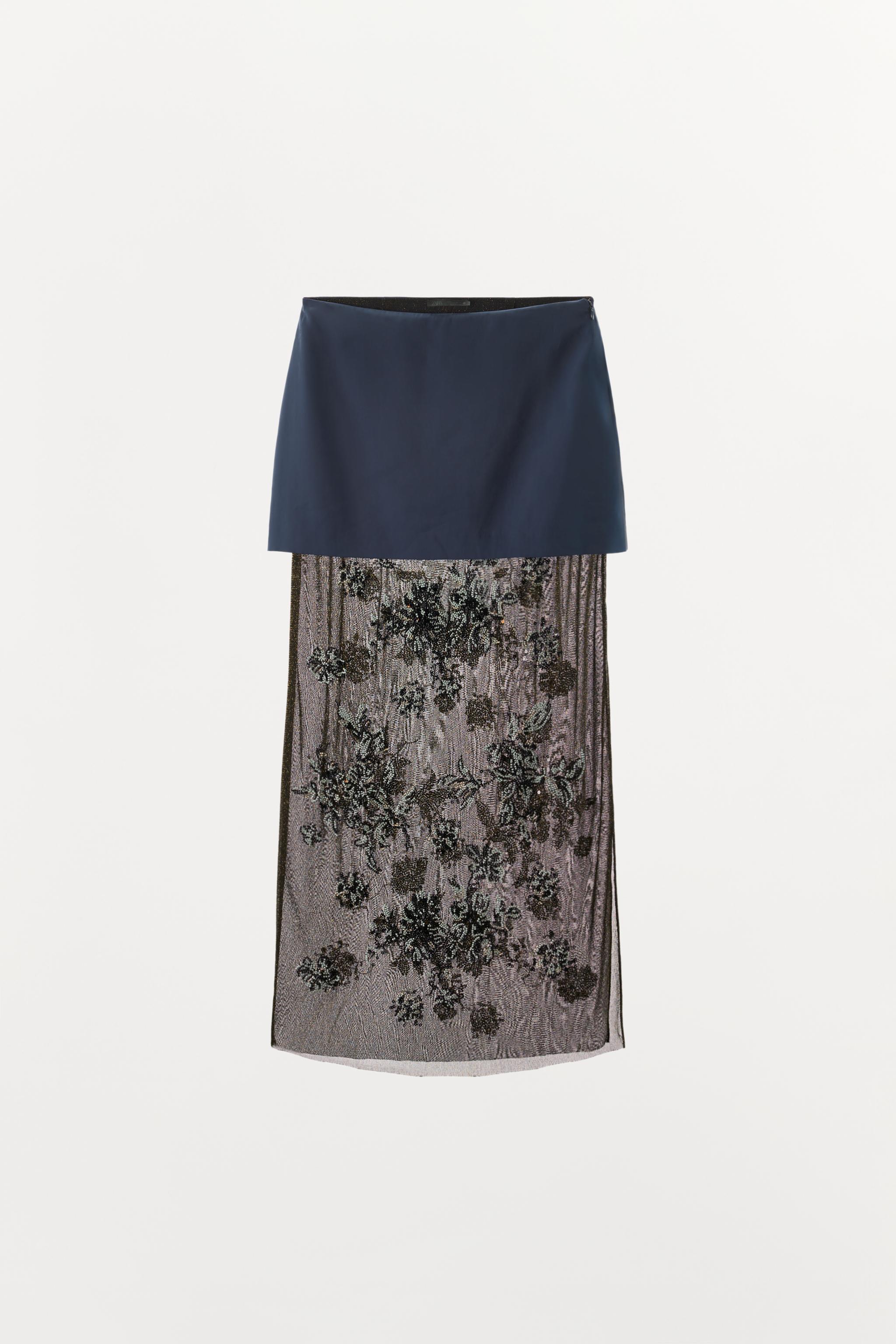 BEADED COMBINATION SKIRT